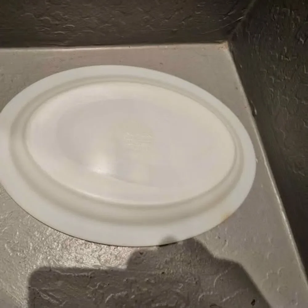 Pyrex Blue Banded Milk Glass Platter Serving Platter 12.5